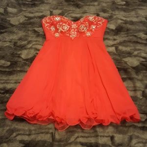 Hot Pink Strapless corset short Party Dress